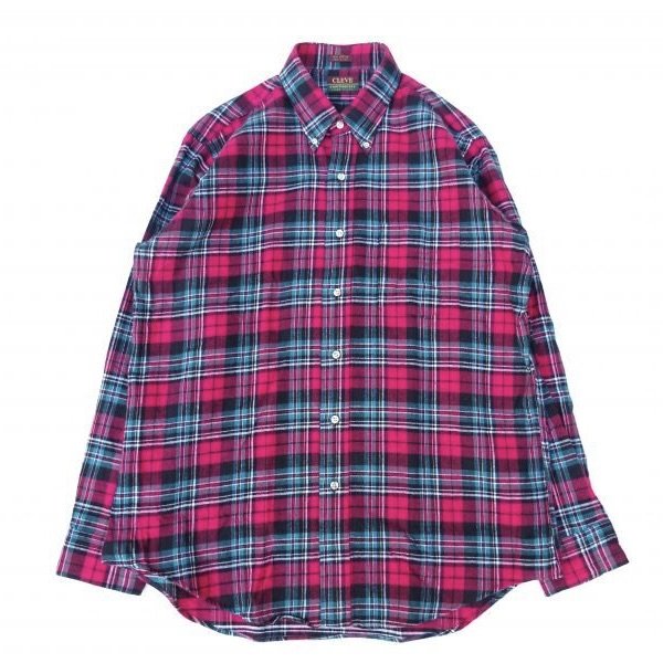 画像1: Deadstock 90's CLEVE (クリーブ) ライトフランネルシャツ D PLAID
