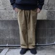 画像1: RICCARDO METHA (リカルドメッサ) 1TUCK WIDE PANTS CORDUROY カーキ (1)