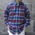 画像1: Deadstock 90's CLEVE (クリーブ) ライトフランネルシャツ A PLAID washed (1)