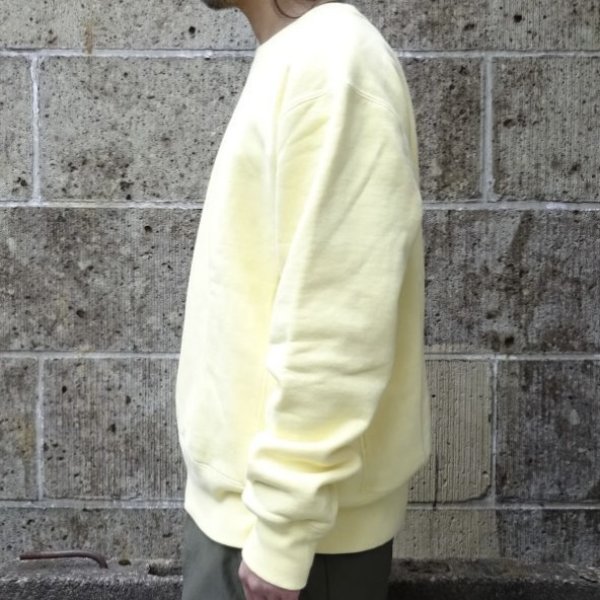 画像2: MADE BLANKS (メイドブランクス) VARSITY CREW NECK REACTIVE DYE イエロー