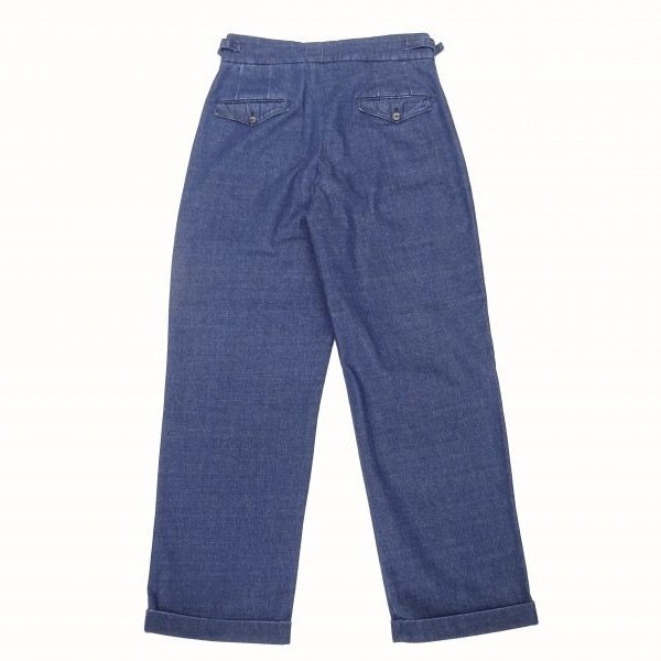 画像2: RICCARDO METHA (リカルドメッサ) 2TUCK BELTLESS TROUSERS デニム ウォッシュ