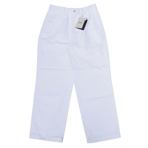 画像1: RICCARDO METHA (リカルドメッサ) 1TUCK WIDE PANTS DRAGON TWILL ホワイト