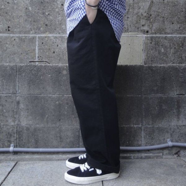 画像2: RICCARDO METHA (リカルドメッサ) 1TUCK WIDE TROUSERS ブラック