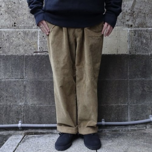 他の写真1: RICCARDO METHA (リカルドメッサ) 1TUCK WIDE PANTS CORDUROY カーキ