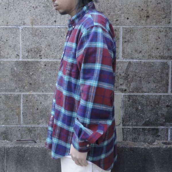画像6: Deadstock 90's CLEVE (クリーブ) ライトフランネルシャツ A PLAID washed