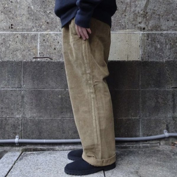 画像2: RICCARDO METHA (リカルドメッサ) 1TUCK WIDE PANTS CORDUROY カーキ