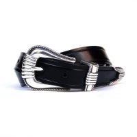 TORY LEATHER (トリーレザー) 1inch Silver Buckle Set Belt ブラック / ニッケル
