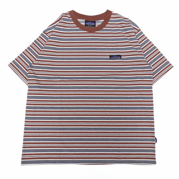 画像1: THOUSAND MILE (サウザンドマイル) SHORT SLEEVE T-SHIRT BORDER ブラウンボーダー