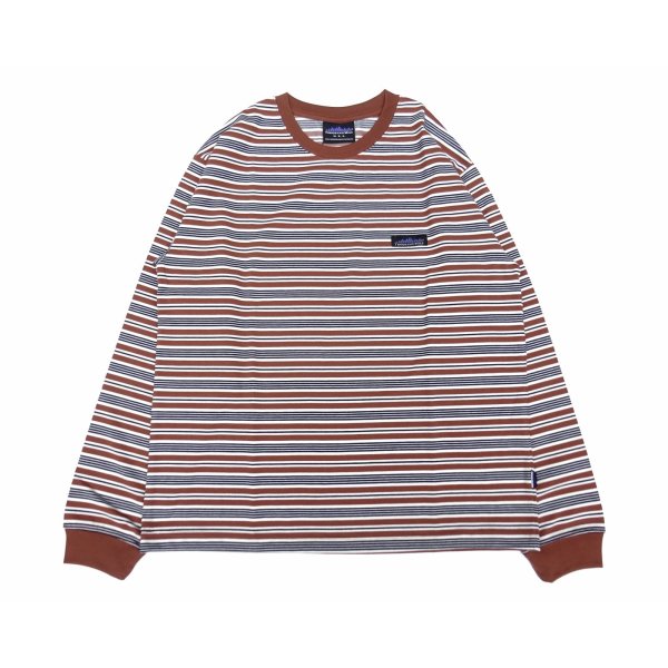 画像1: THOUSAND MILE (サウザンドマイル) LONG SLEEVE T-SHIRT BORDER ブラウンボーダー