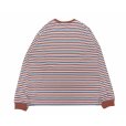 画像2: THOUSAND MILE (サウザンドマイル) LONG SLEEVE T-SHIRT BORDER ブラウンボーダー (2)