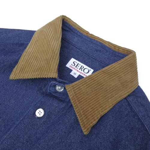 他の写真3: SERO (セロ) LONG SLEEVE DOUBLE POCKET SHIRT DENIM&CORDUROY インディゴ