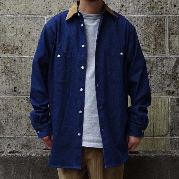 画像7: SERO (セロ) LONG SLEEVE DOUBLE POCKET SHIRT DENIM&CORDUROY インディゴ