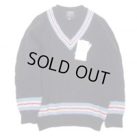 DULYN KNITWEAR (デュリンニットウェア) CRIKET P/O SWEATER ネイビー/サックス/アラン