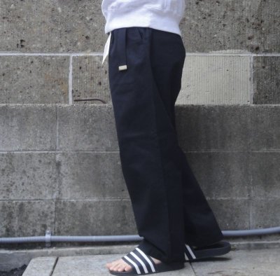 画像2: RICCARDO METHA (リカルドメッサ) ONE TUCK WIDE TROUSER ブラック