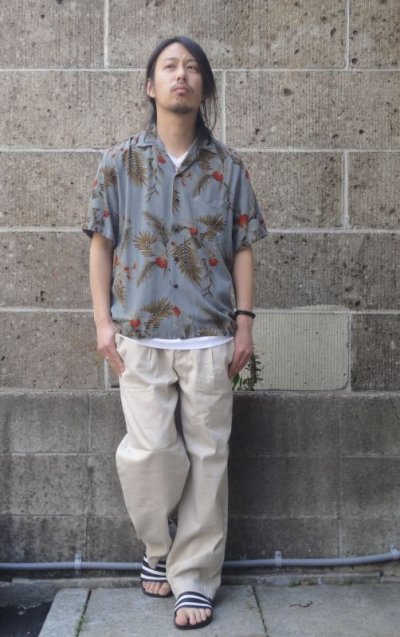 画像2: TWO PALMS (トゥーパームス) HAWAIIAN SHIRT RAYON DYED グレー