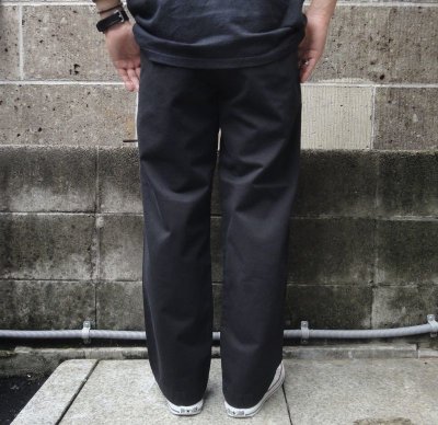 画像3: RICCARDO METHA (リカルドメッサ) ONE TUCK WIDE TROUSERS TWILL ブラック