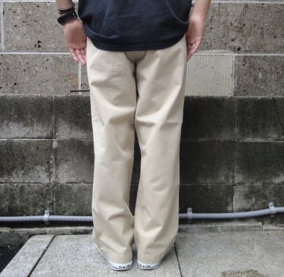 画像3: RICCARDO METHA (リカルドメッサ) ONE TUCK WIDE TROUSERS TWILL ベージュ (カーキ)