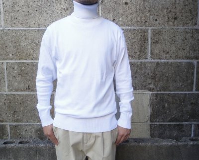 画像1: gicipi (ジチピ) COTONE SOFT TURTLE NECK LS ホワイト