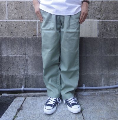 画像1: RICCARDO METHA (リカルドメッサ) ONE TUCK WIDE TROUSERS COTTON LINEN ミント