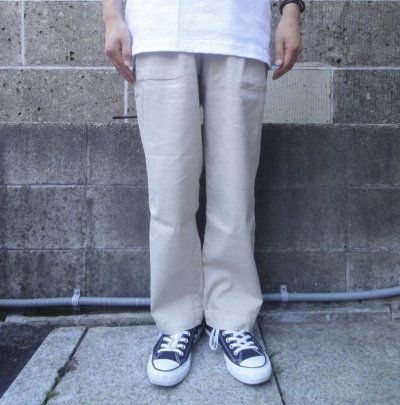 画像1: RICCARDO METHA (リカルドメッサ) ONE TUCK WIDE TROUSERS COTTON LINEN ベージュ