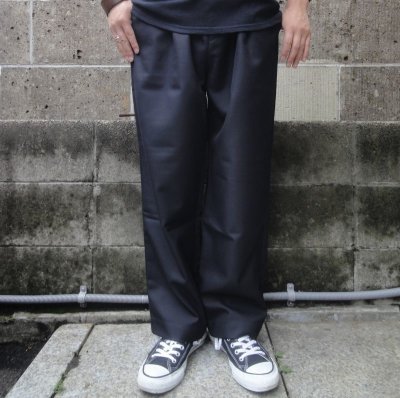 画像1: RICCARDO METHA (リカルドメッサ) ONE TUCK WIDE TROUSER WOOL ブラック