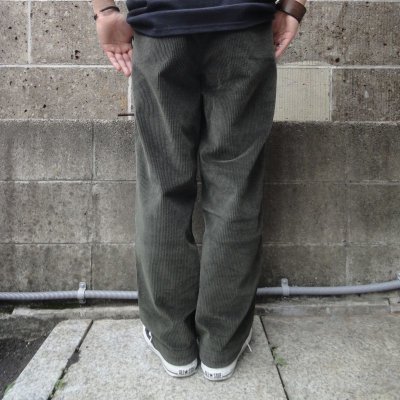 画像3: RICCARDO METHA (リカルドメッサ) 1TUCK WIDE TROUSERS コーデュロイ オリーブ