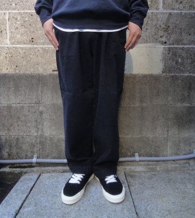 画像1: RICCARDO METHA (リカルドメッサ) DENIM ONE WASH 1TUCK WIDE ブラック