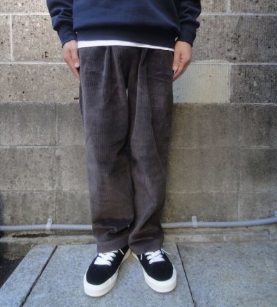 画像1: RICCARDO METHA (リカルドメッサ) 1TUCK WIDE TROUSERS CORDUROY マロン