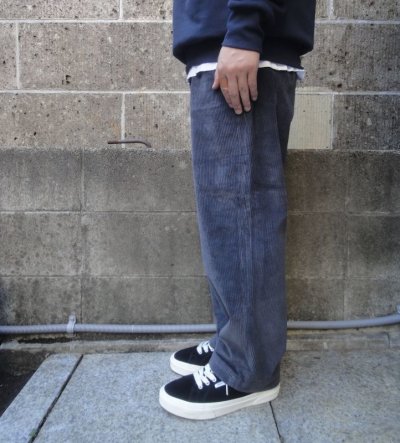 画像2: RICCARDO METHA (リカルドメッサ) 1TUCK WIDE TROUSERS コーデュロイ グレー