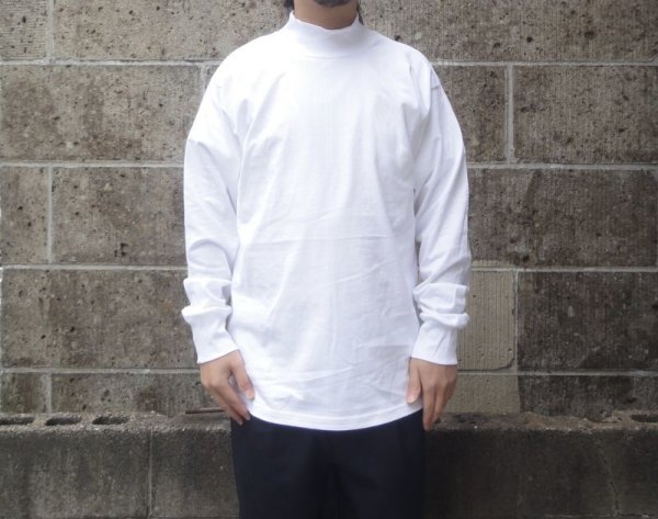 画像1: LIFEWEAR (ライフウェア) LONG SLEEVE MOCK NECK TEE ホワイト (1)