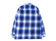 画像2: CalTop (キャルトップ) OMBRE CHECK L/S SHIRTS ロイヤル/ホワイト (2)