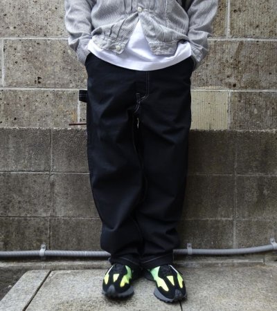 画像1: TRADESMANS (トレイズマン) PAINTER PANTS GARMENT DYE&WASH ブラック