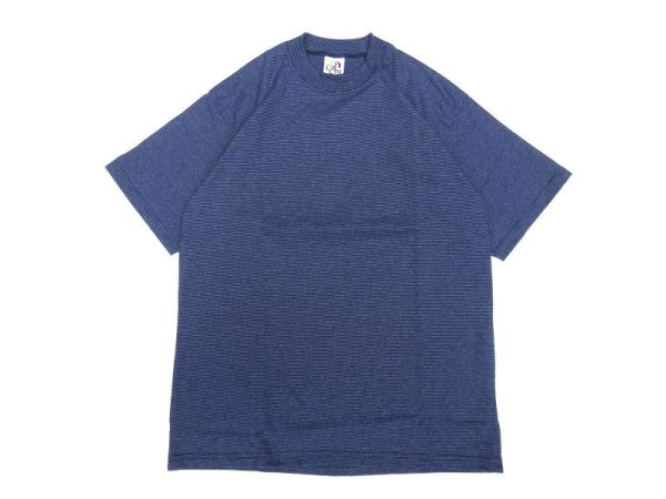 画像1: CalCru (カルクルー) 5.5oz Adult 1/16 microstripe T-shirt ネイビー (1)