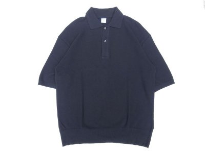 画像1: gicipi (ジチピ) SCAMPO RELAX KNITSEW POLO SHIRT ブラック