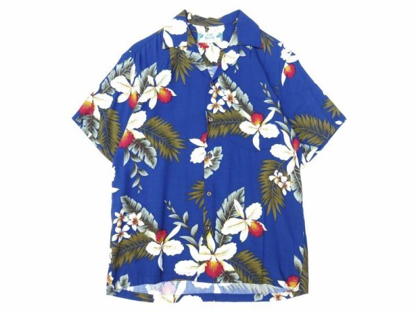 画像1: TWO PALMS (トゥーパームス) S/S Hawaiian Shirt HAWAIIAN ORCHID ネイビー (1)