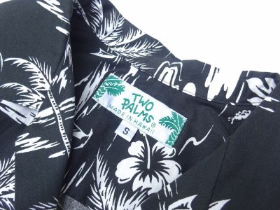 画像3: TWO PALMS (トゥーパームス) L/S Hawaiian collar shirt / Cotton LOVE SHACK ブラック