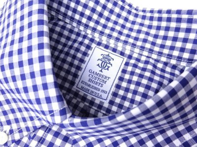 画像3: GAMBERT SHIRT (ギャンバートシャツ) B/D SHIRT BROADCLOTH GINGHAM CHECKS ネイビーギンガム