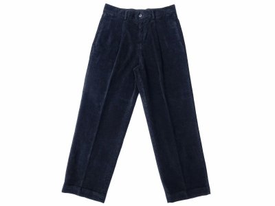 画像1: RICCARDO METHA (リカルドメッサ) 1TUCK WIDE PANTS CORDUROY ブラック