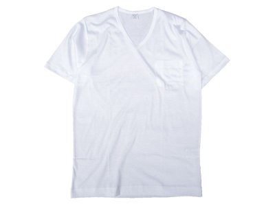 画像1: gicipi (ジチピ) V NECK POCKET T-Shirts ホワイト