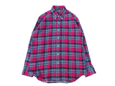 画像1: Deadstock 90's CLEVE (クリーブ) ライトフランネルシャツ D PLAID