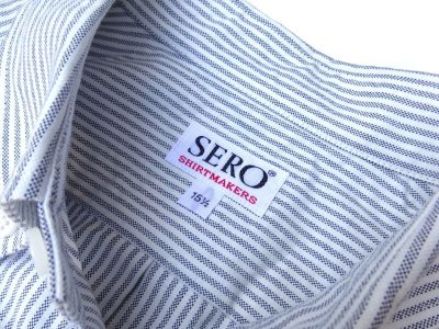 画像3: SERO (セロ ) B.D. REGULAR SHIRT OXFORD STRIPE ネイビーストライプ