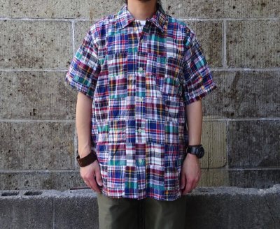 画像1: SERO (セロ ) S/S OPEN COLLOR SHIRT PATCHWORK クレイジー