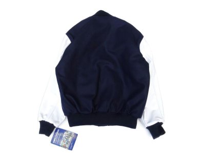 画像2: GAME SPORTSWEAR (ゲームスポーツウェア) Varsity Wool Leather Jacket ダークネイビー