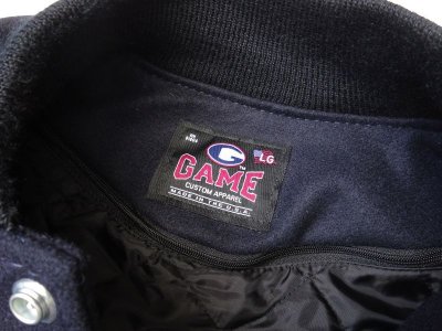 画像3: GAME SPORTSWEAR (ゲームスポーツウェア) Varsity Wool Leather Jacket ダークネイビー