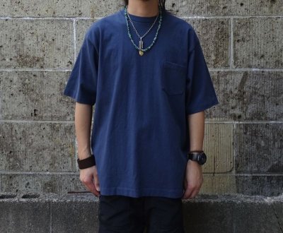 画像1: MIDA (ミダ) CREW NECK POCKET TEE S/S ネイビー