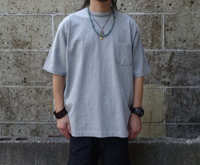 画像1: MIDA (ミダ) CREW NECK POCKET TEE S/S ヘザーグレー