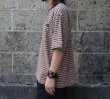 画像6: THOUSAND MILE (サウザンドマイル) SHORT SLEEVE MULTI BORDER T-SHIRT 茶×薄茶×紺 (6)