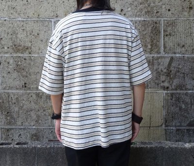 画像3: THOUSAND MILE (サウザンドマイル) SHORT SLEEVE MULTI BORDER T-SHIRT 白×黒×ベージュ