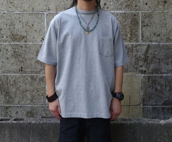 画像1: MIDA (ミダ) CREW NECK POCKET TEE S/S ヘザーグレー (1)