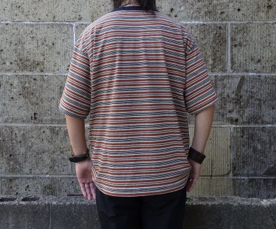 画像3: THOUSAND MILE (サウザンドマイル) SHORT SLEEVE MULTI BORDER T-SHIRT 茶×薄茶×紺